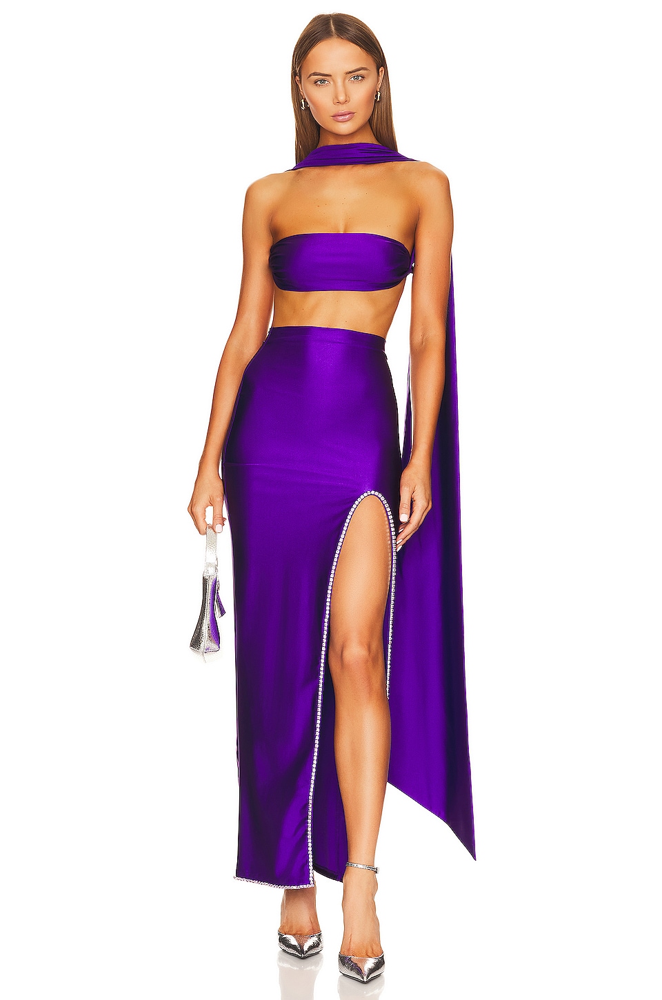 Платье Khanums X Revolve Strapless Sash Gown, фиолетовый