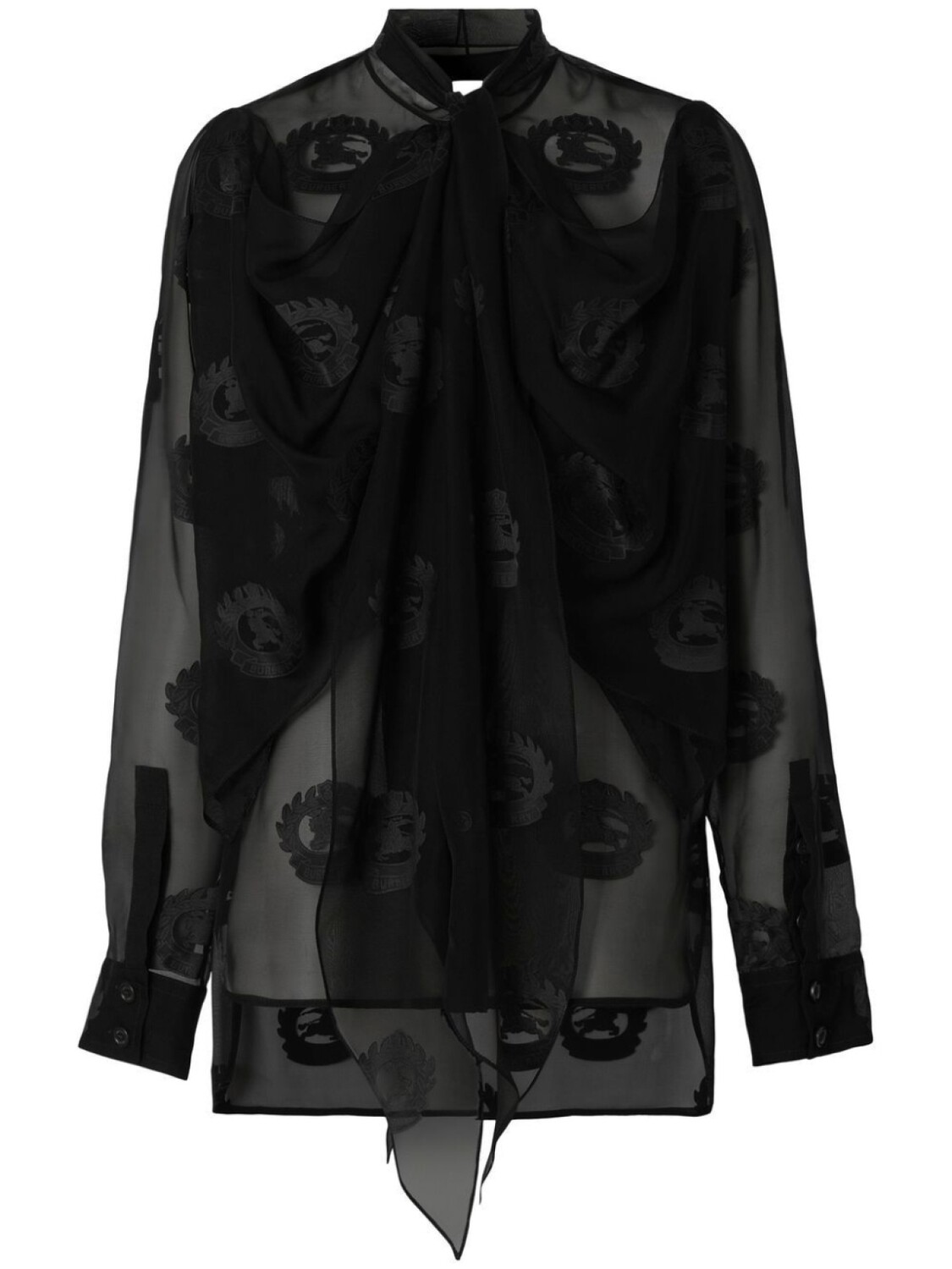 

Burberry шифоновая блузка Equestrian Night, черный