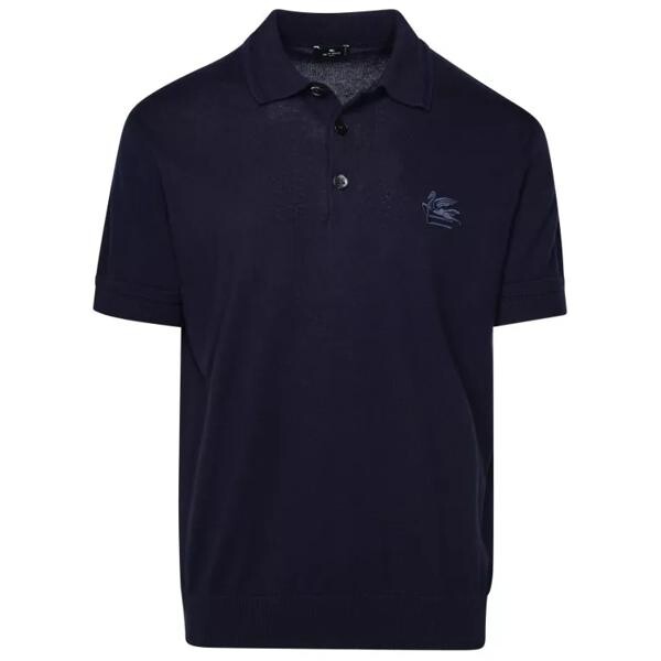 

Футболка cotton blend polo shirt Etro, синий