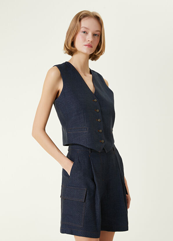 

Льняной жилет Beymen Collection, индиго