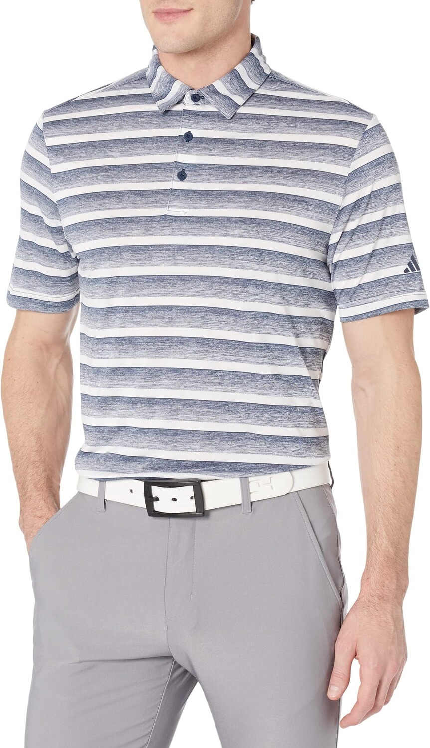 

Поло в двухцветную полоску adidas, цвет Collegiate Navy 1