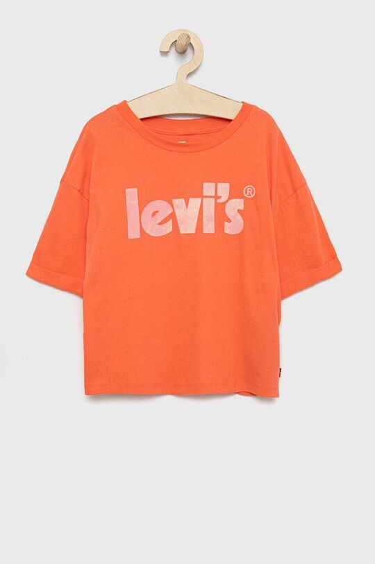 

Хлопковая футболка для детей Levi's, оранжевый