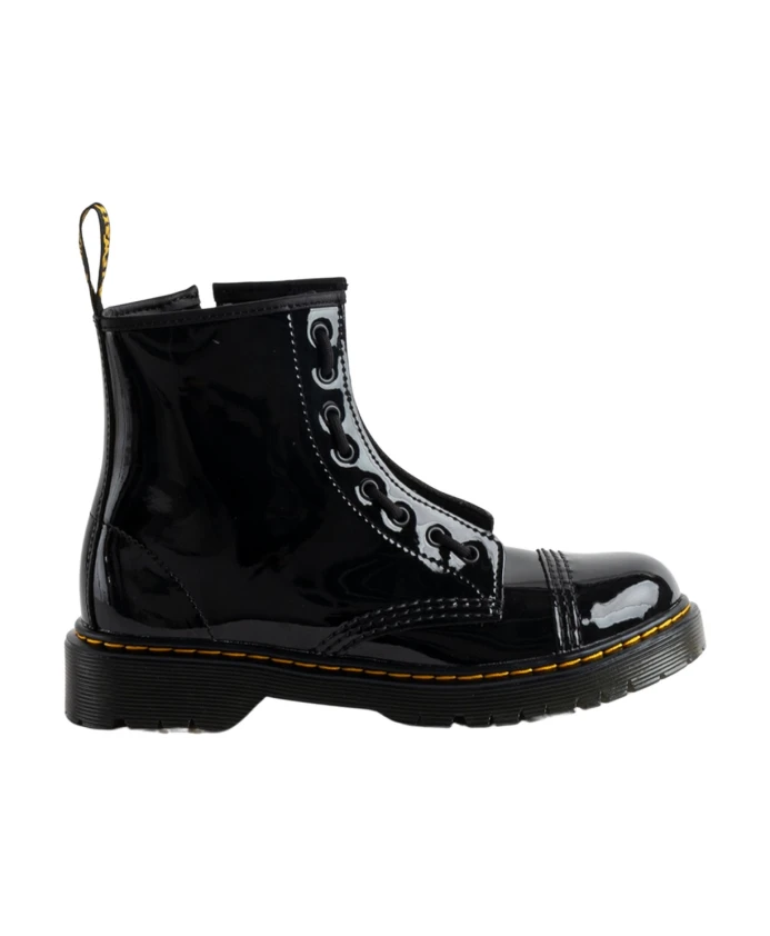 

Сапоги из блестящей кожи с молнией спереди и контрастной строчкой Dr. Martens, черный