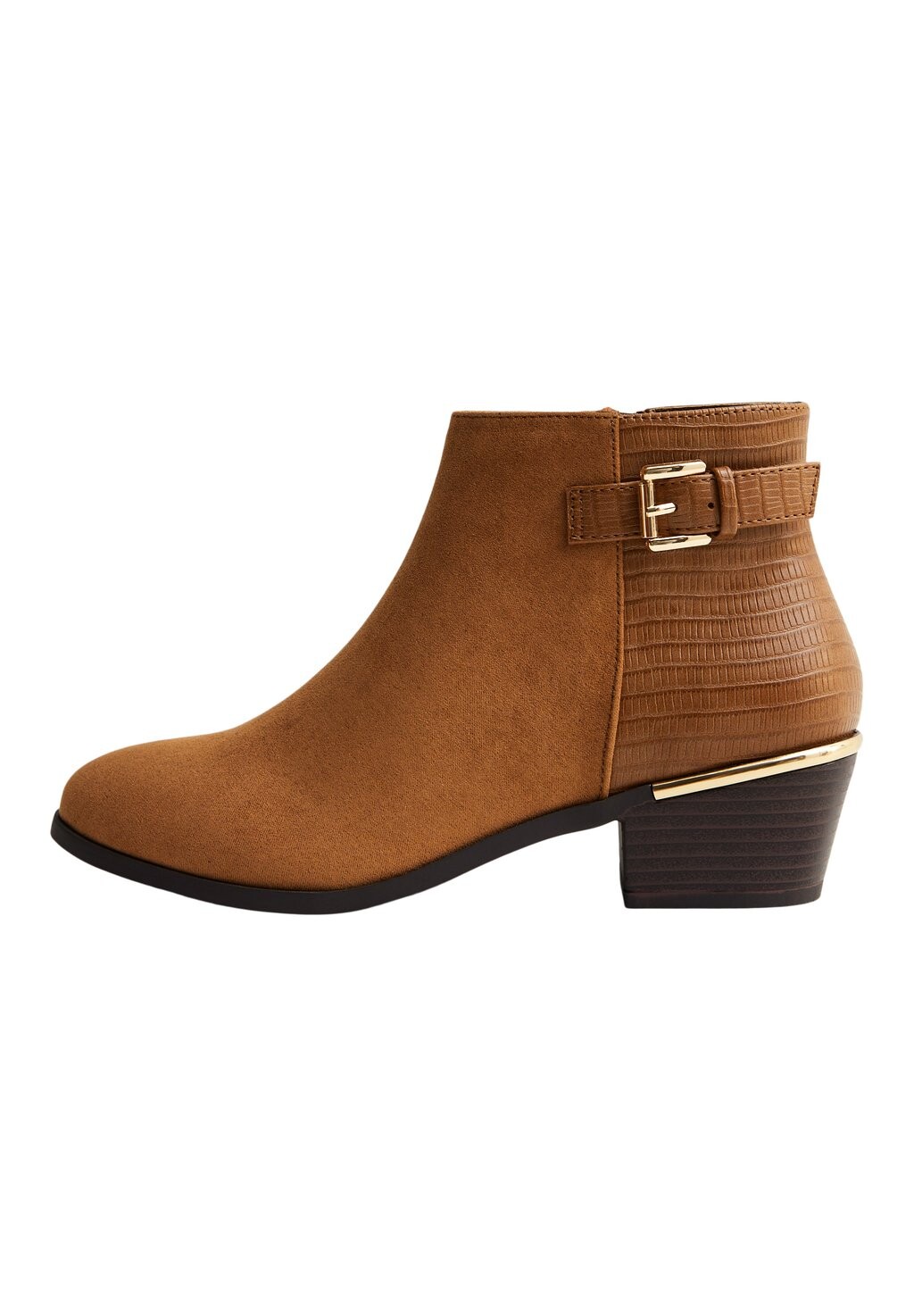 Ботильоны Tan Buckle Block Heel New Look, цвет tan