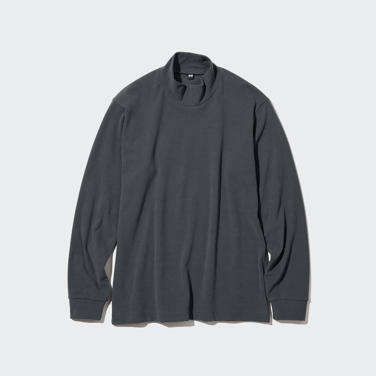 

Футболка флисовая Uniqlo с вырезом и длинными рукавами, темно - серый