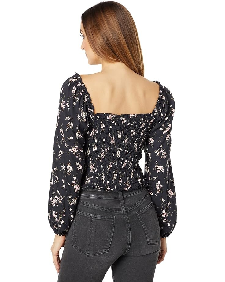 

Топ Saltwater Luxe Riley Sustainable Long Sleeve Smocked Top, черный