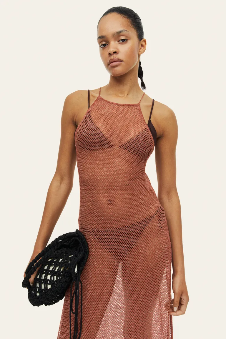

Пляжное платье ажурной вязки H&M, красный