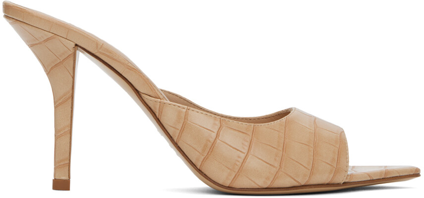 

Бежевые туфли Perni 04 Croc на каблуке Giaborghini