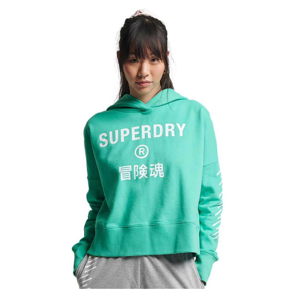 

Худи Superdry Code Core Sport Crop Box, зеленый
