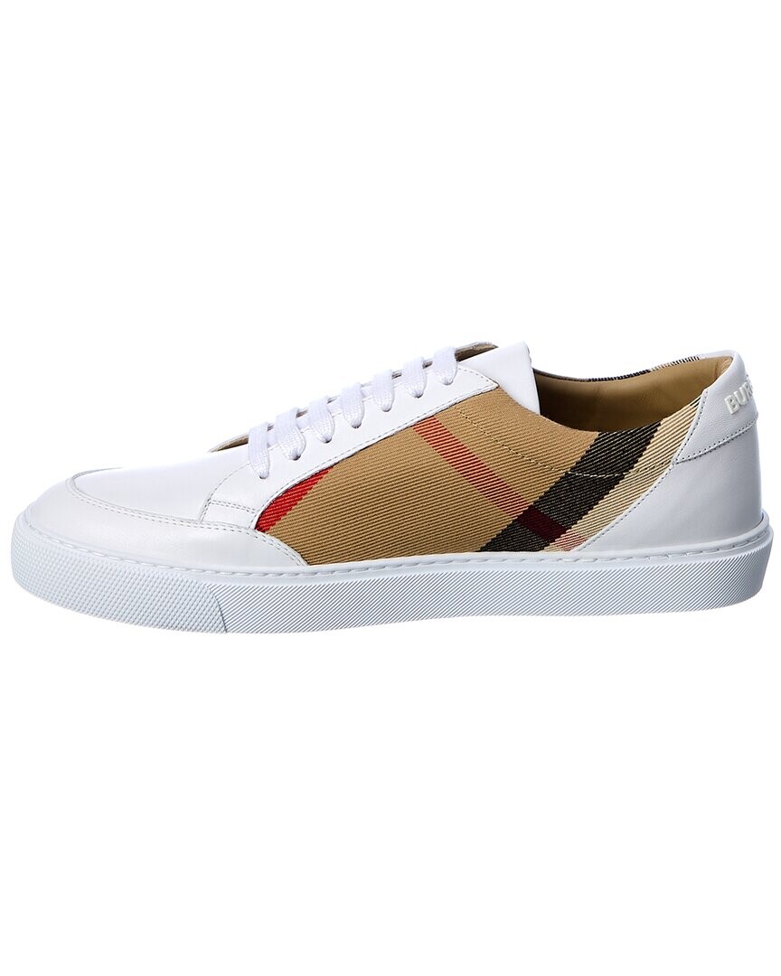

Кроссовки Burberry из ткани и кожи в винтажную клетку, белый