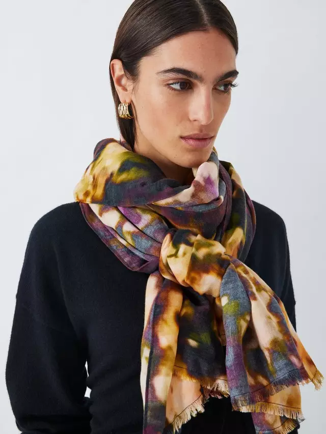 

Шарф John Lewis Soft Focus Floral Blooms Wool & Cotton Blend, разноцветный