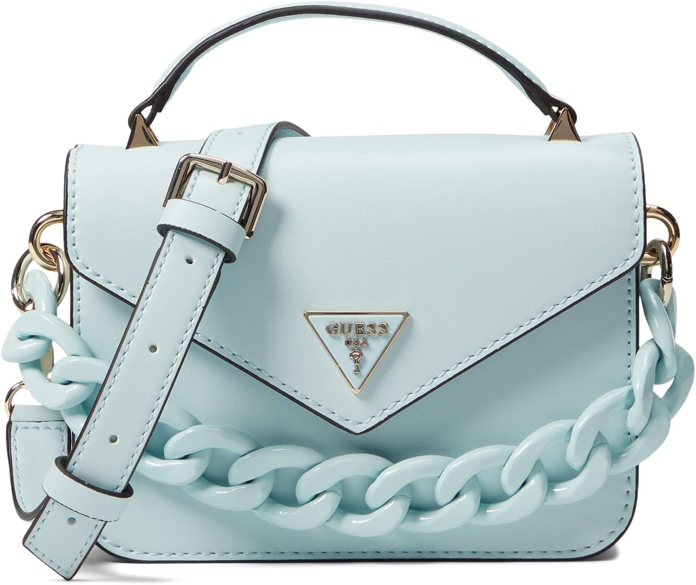 Сумка Corina Mini Top-Handle Flap GUESS, цвет Ice Blue сумка на плечо masie top handle flap guess цвет creme