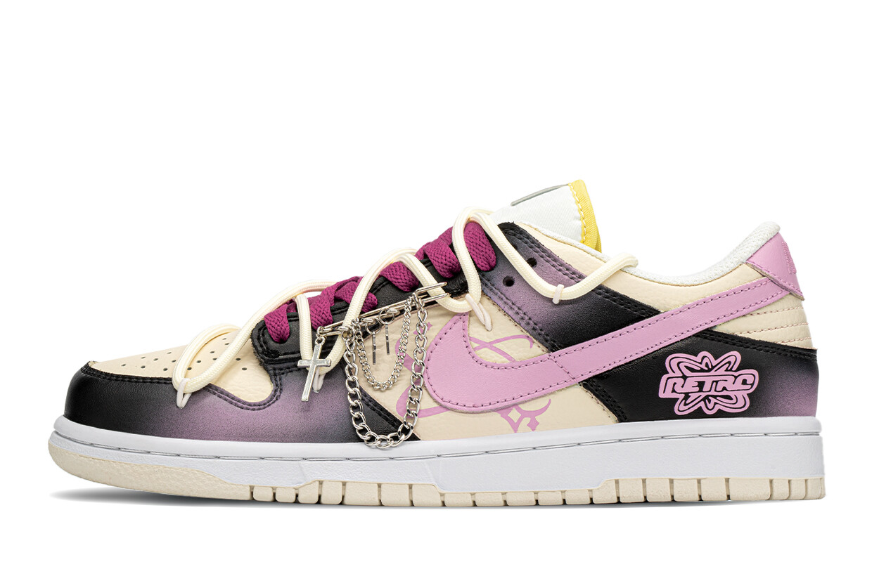 

Кроссовки Nike Dunk Skateboarding Shoes Women's Low-top Black/pink, черный