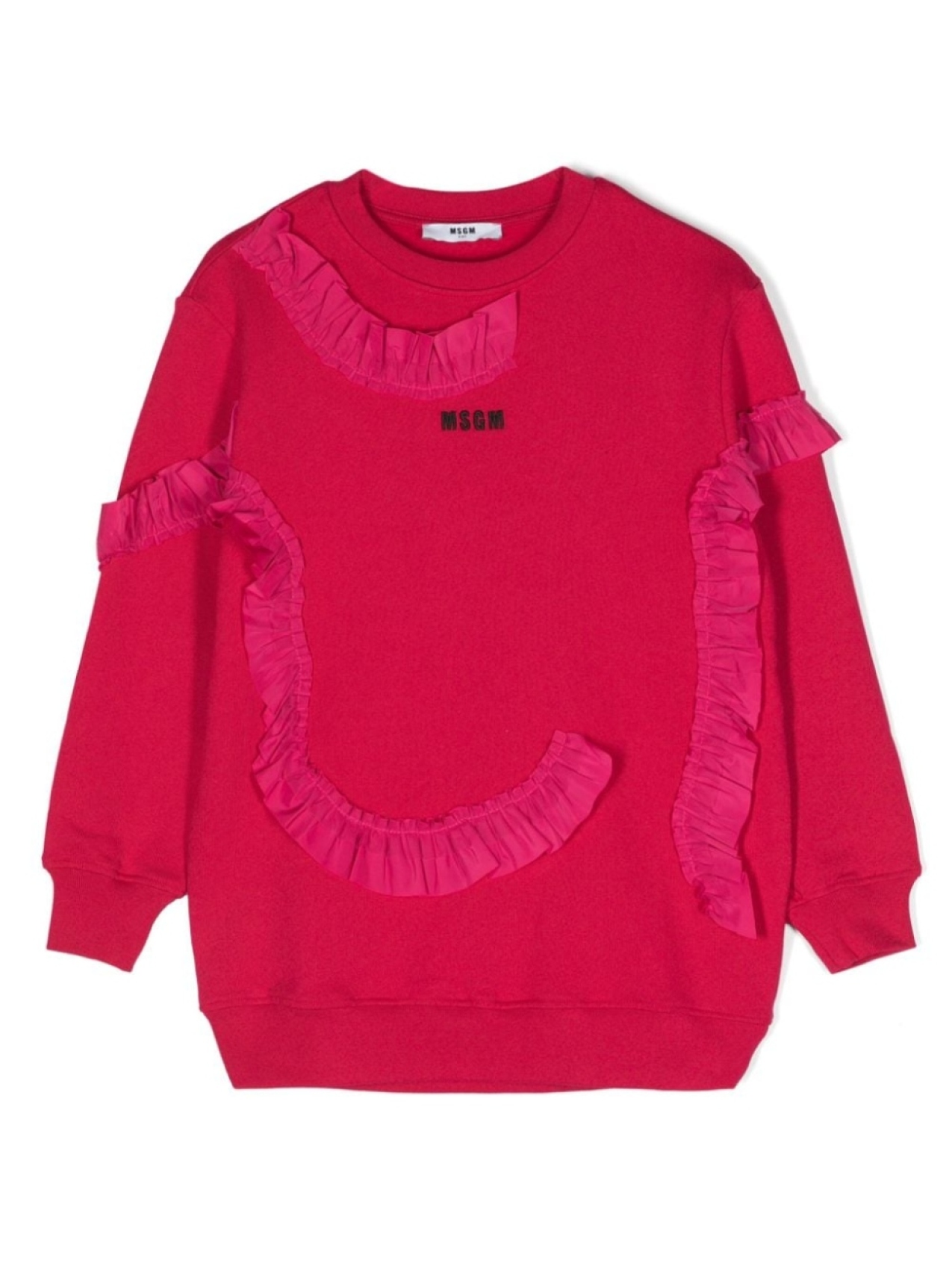 

MSGM Kids толстовка с оборками и вышитым логотипом, розовый