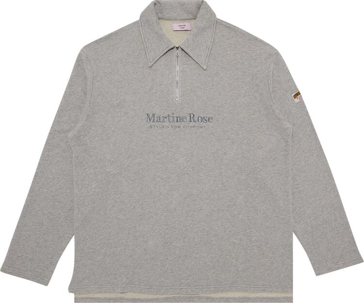 

Поло Martine Rose Zip Up 'Grey Marl', серый