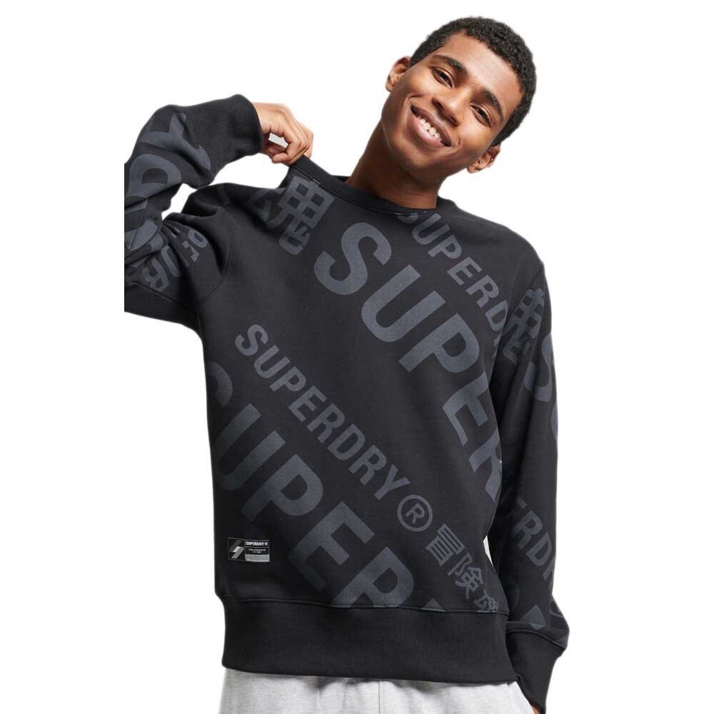 

Толстовка Superdry Code Cl Aop Crew, черный