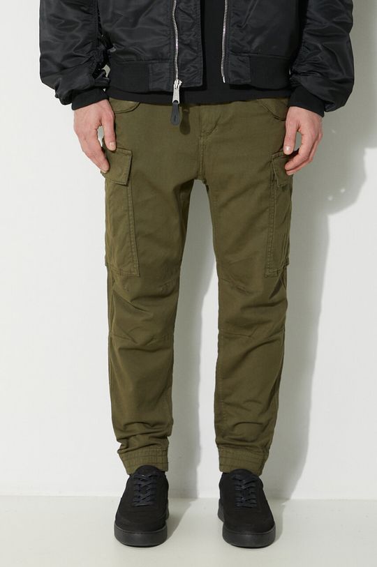 Хлопковые брюки Airman Pant Alpha Industries, зеленый