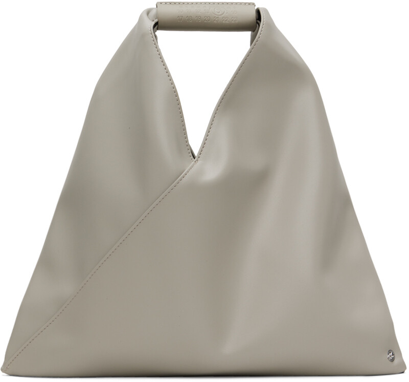 

Серая мини-треугольная сумка-тоут из агата MM6 Maison Margiela