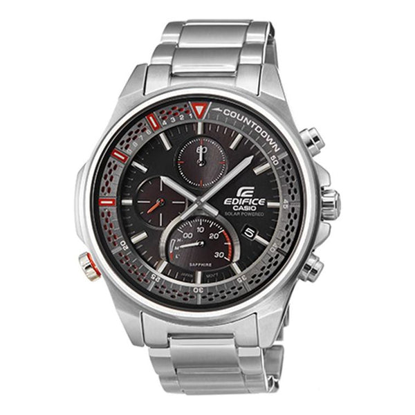 Часы Men's CASIO EDIFICE CHRONOGRAPH Stopwatch Series Sports Black Quartz Stainless Steel Strap Watch Mens Analog, черный