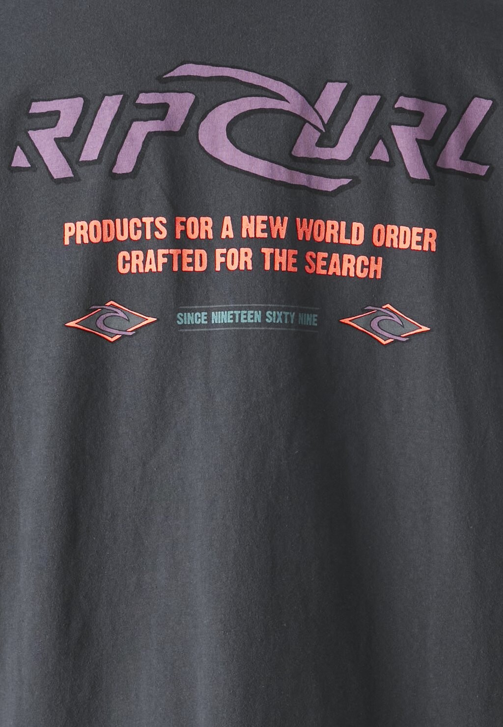 

Футболка с принтом Quest Tee Unisex Rip Curl, стираная черная