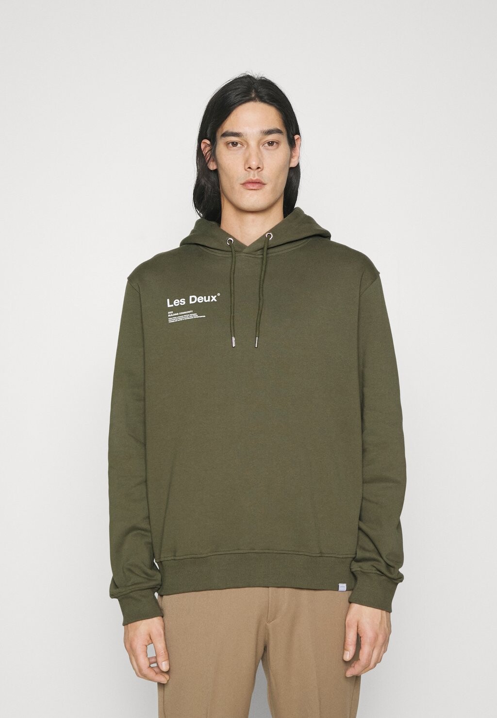 

Толстовка Les Deux Brody Hoodie, оливковая ночь/слоновая кость, Серый