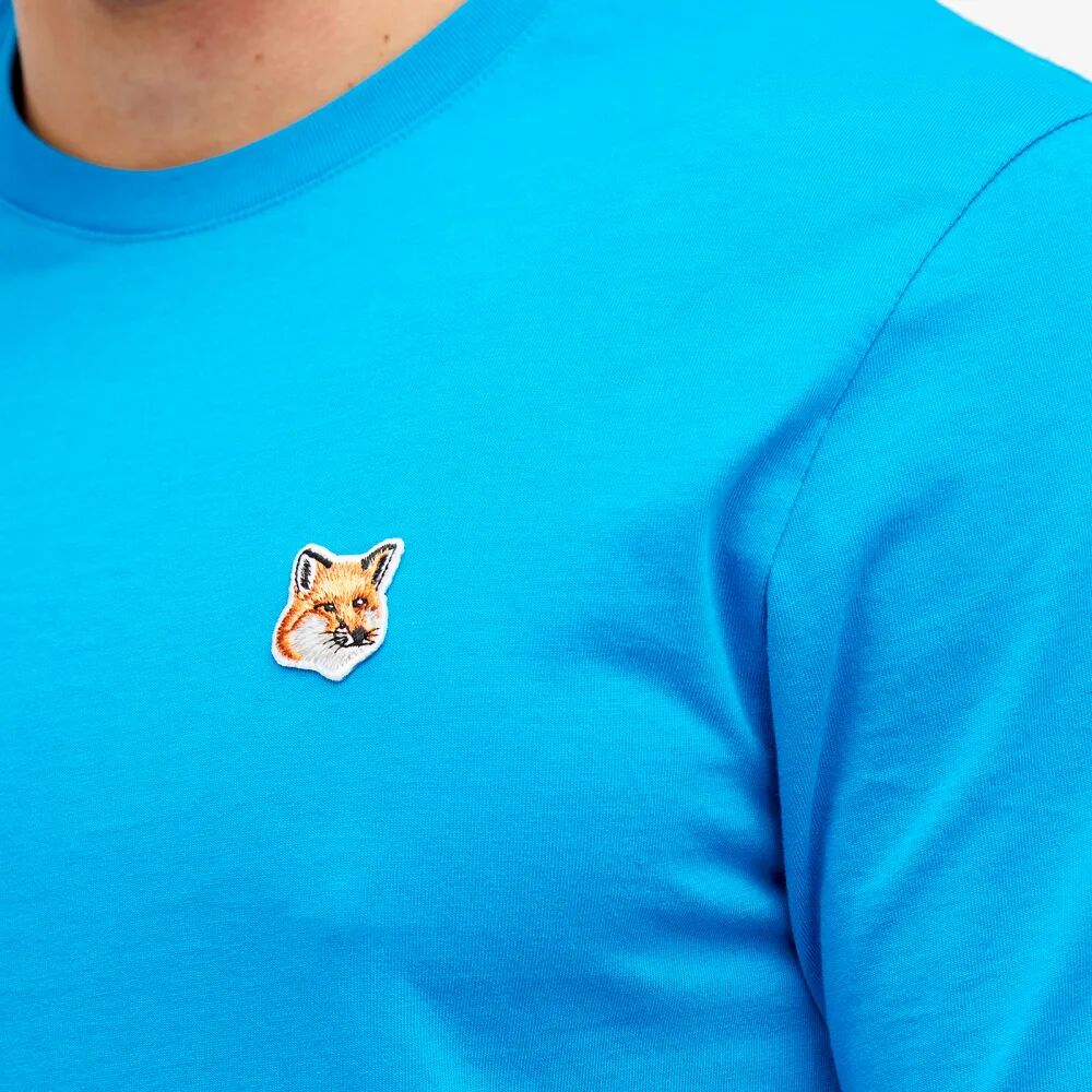 Maison Kitsune Обычная футболка с нашивкой в ​​виде головы лисы, синий