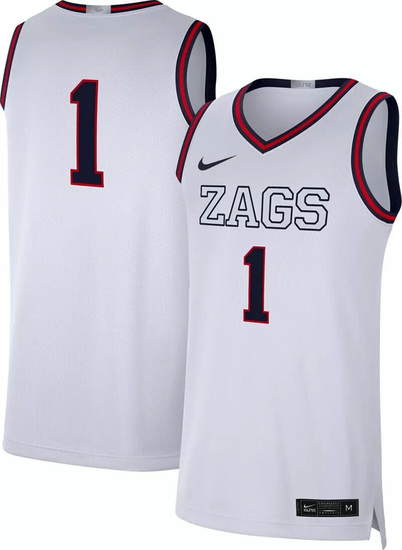 

Мужские белые баскетбольные джерси Nike Gonzaga Bulldogs #1 Classic Limited