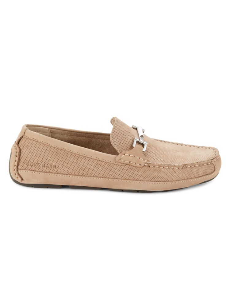 

Кожаные лоферы Wyatt из нубука для вождения Cole Haan, коричневый