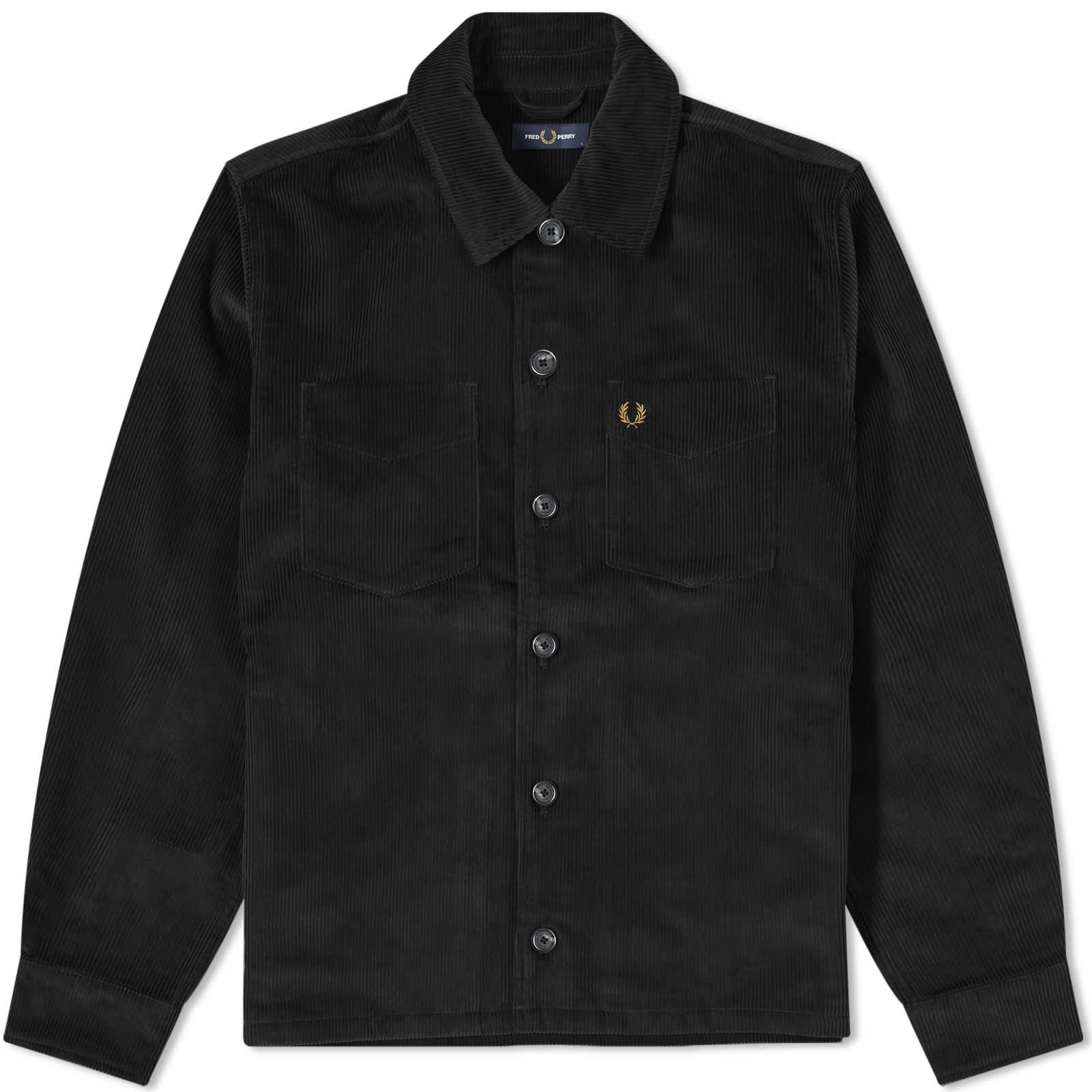 Рубашка Fred Perry Cord Overshirt, черный рубашка fred perry utility overshirt цвет gunmetal