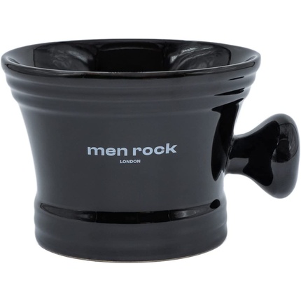 

Черная фарфоровая чаша для бритья с ручкой для удобного захвата, Men Rock