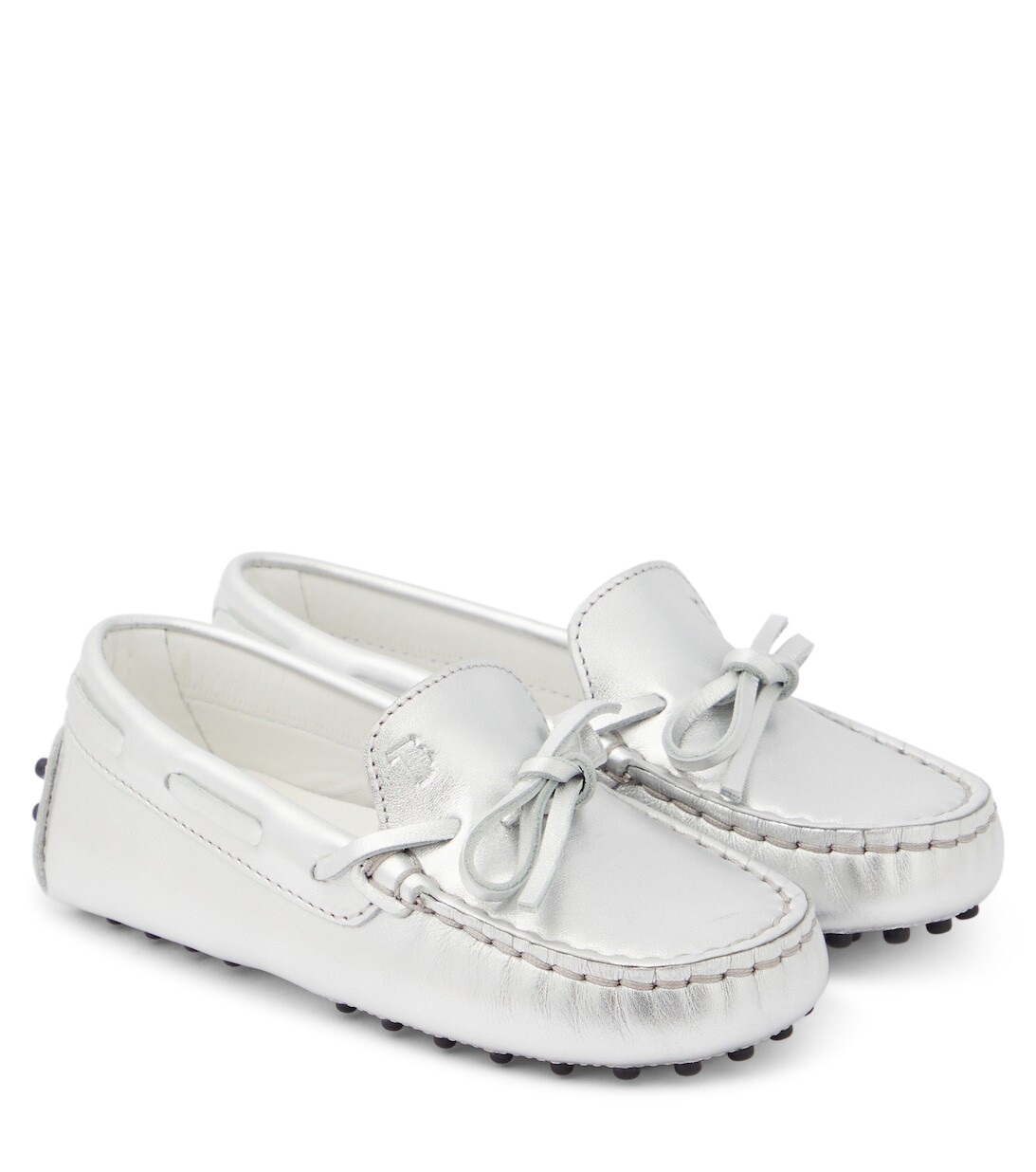 

Мокасины Gommino из кожи Tods, серебряный
