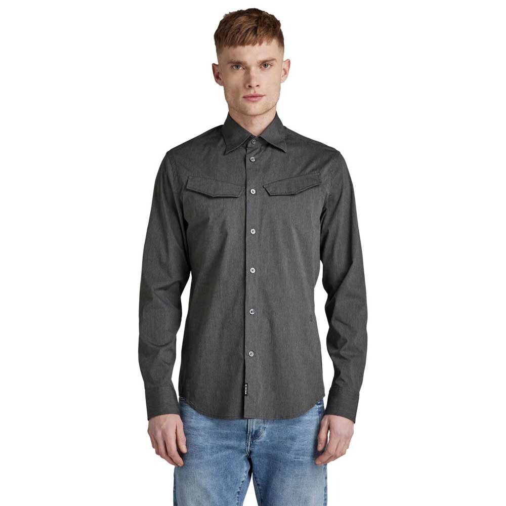 

Рубашка с длинным рукавом G-Star Slant Pocket Slim, серый