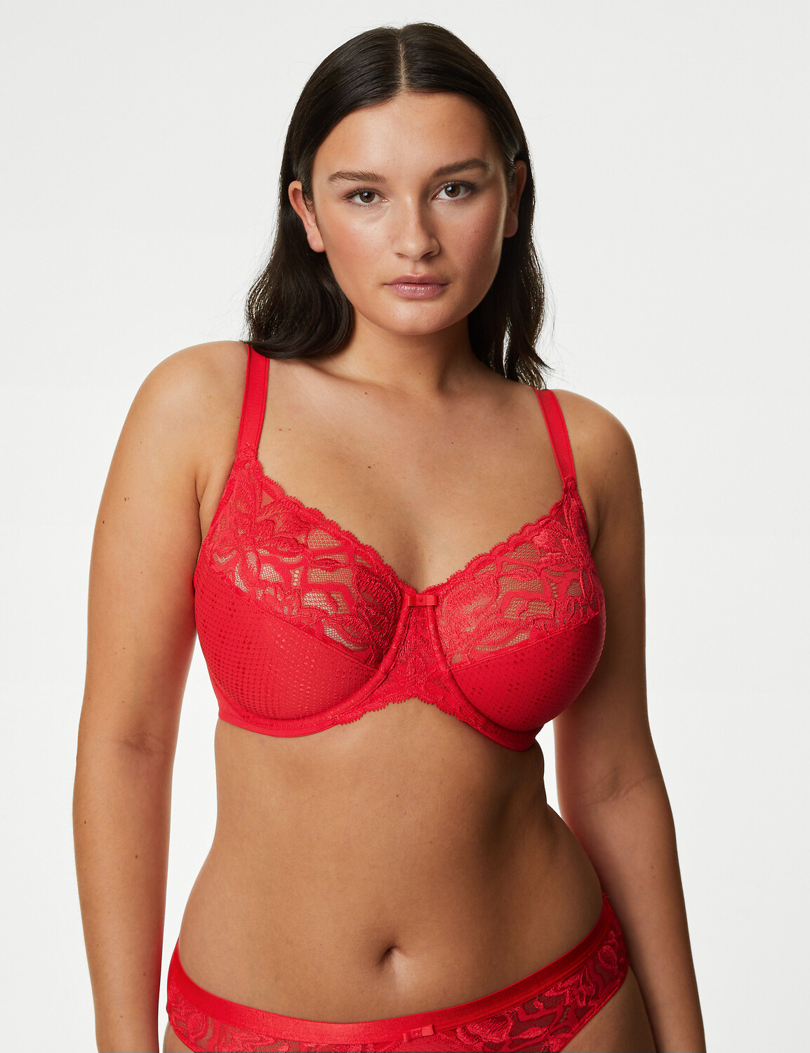 

Бюстгальтер с полной чашкой Wild Blooms Minimiser C-H Marks & Spencer, алый