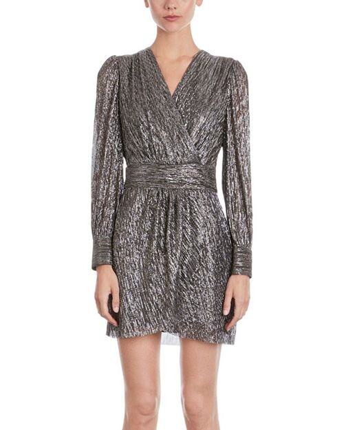 

Мини-платье со складками металлизированного цвета The Kooples, цвет Silver