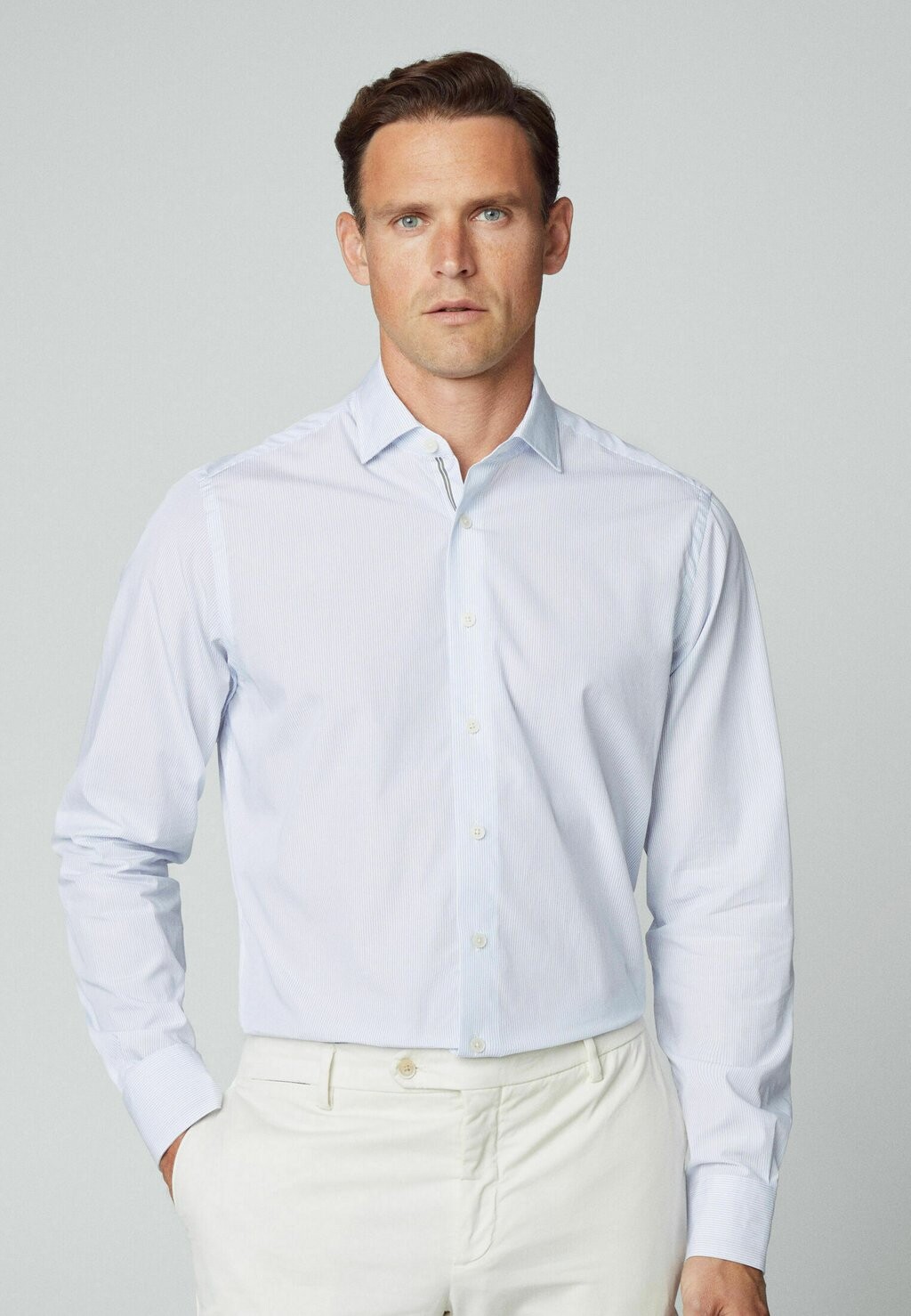 

Классическая рубашка Fine Stripe Eng Stripe Hackett London, цвет white/blue
