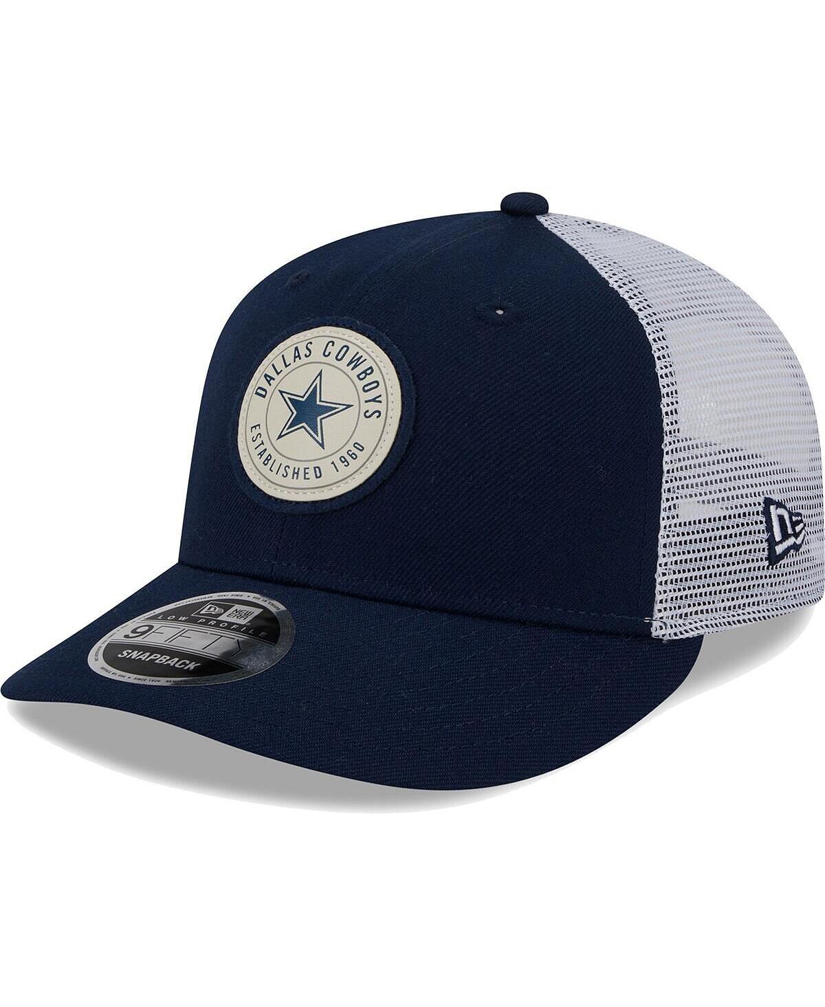 

Мужская темно-синяя, белая шляпа Dallas Cowboys Circle Low Profile 9FIFTY Snapback Hat New Era