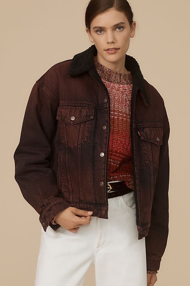 

Джинсовая куртка Levi's Sherpa Trucker 90-х годов, вино