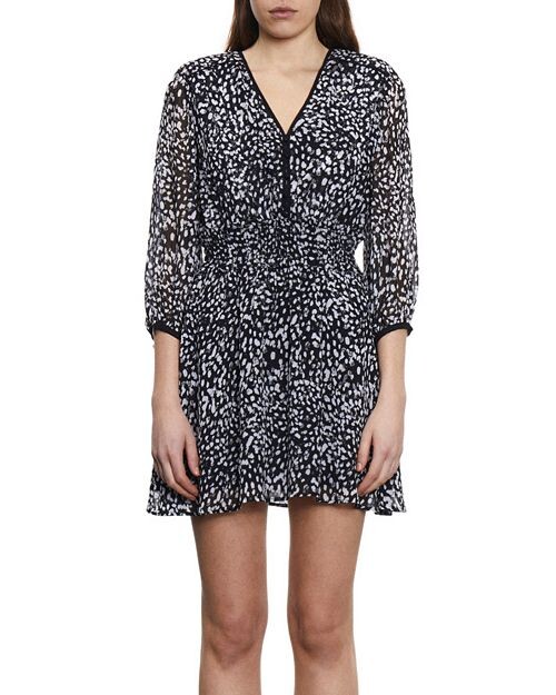 

Мини-платье с леопардовым принтом The Kooples, цвет Multi
