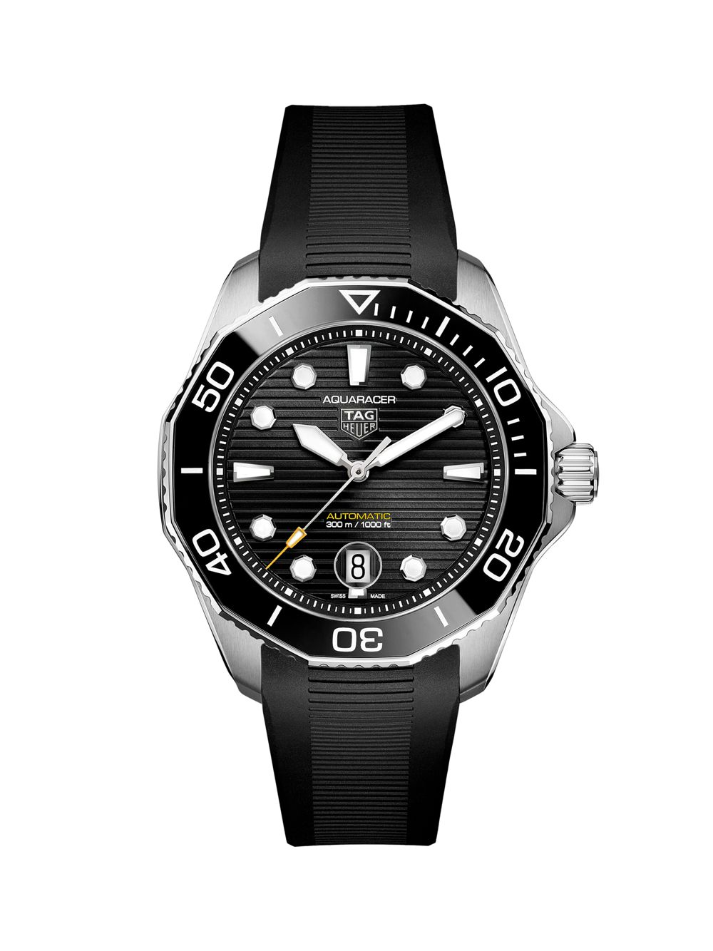 цена Часы Aquaracer 300 Professional с черным каучуковым ремешком TAG Heuer, черный