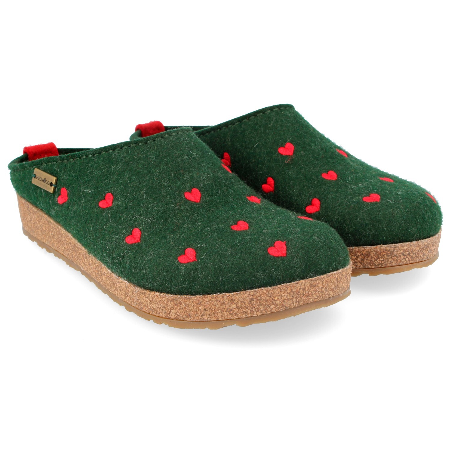 Тапочки Haflinger Grizzly Cuoricini, цвет Yew