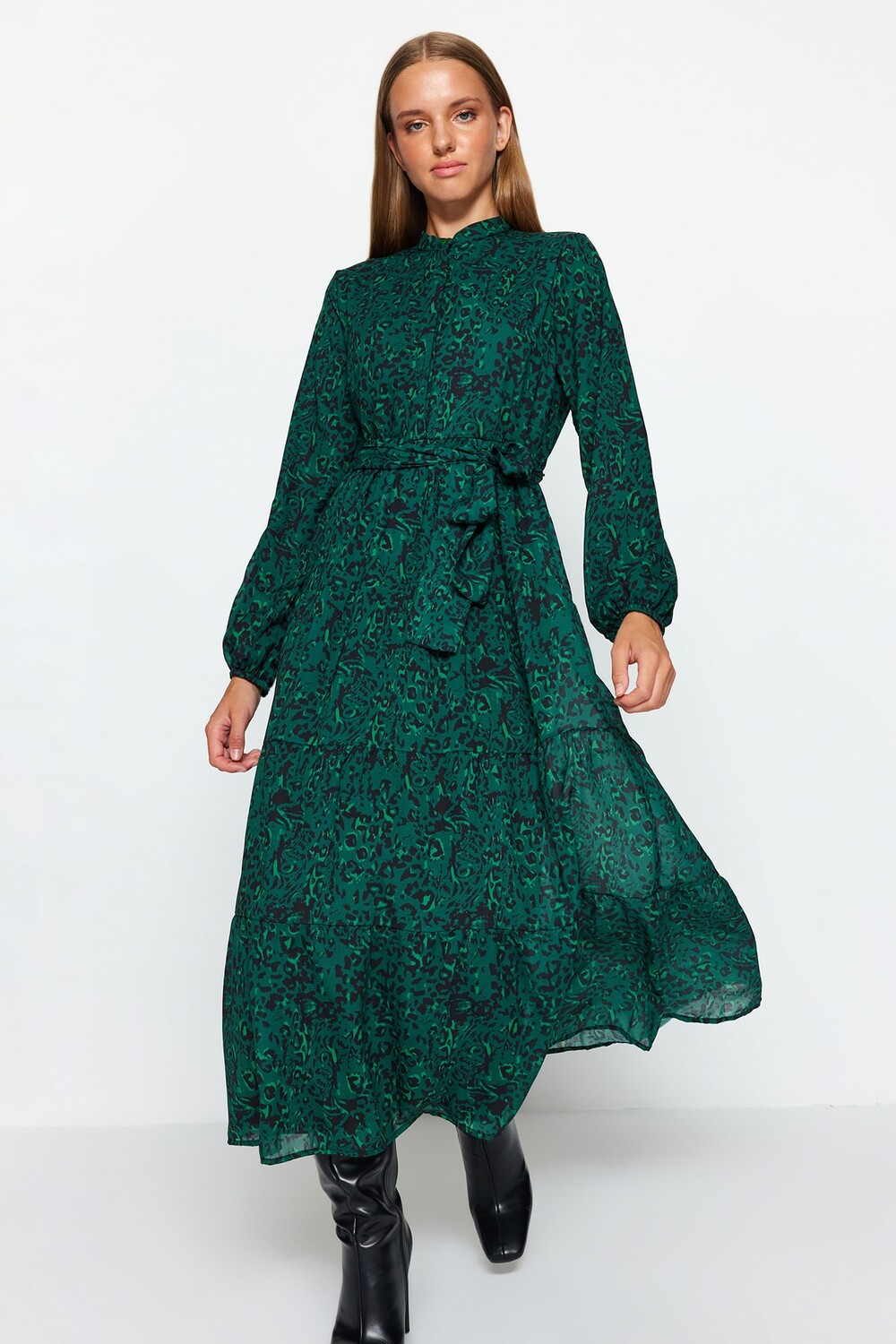 

Платье - Зеленое - Базовое Trendyol Modest, зеленый