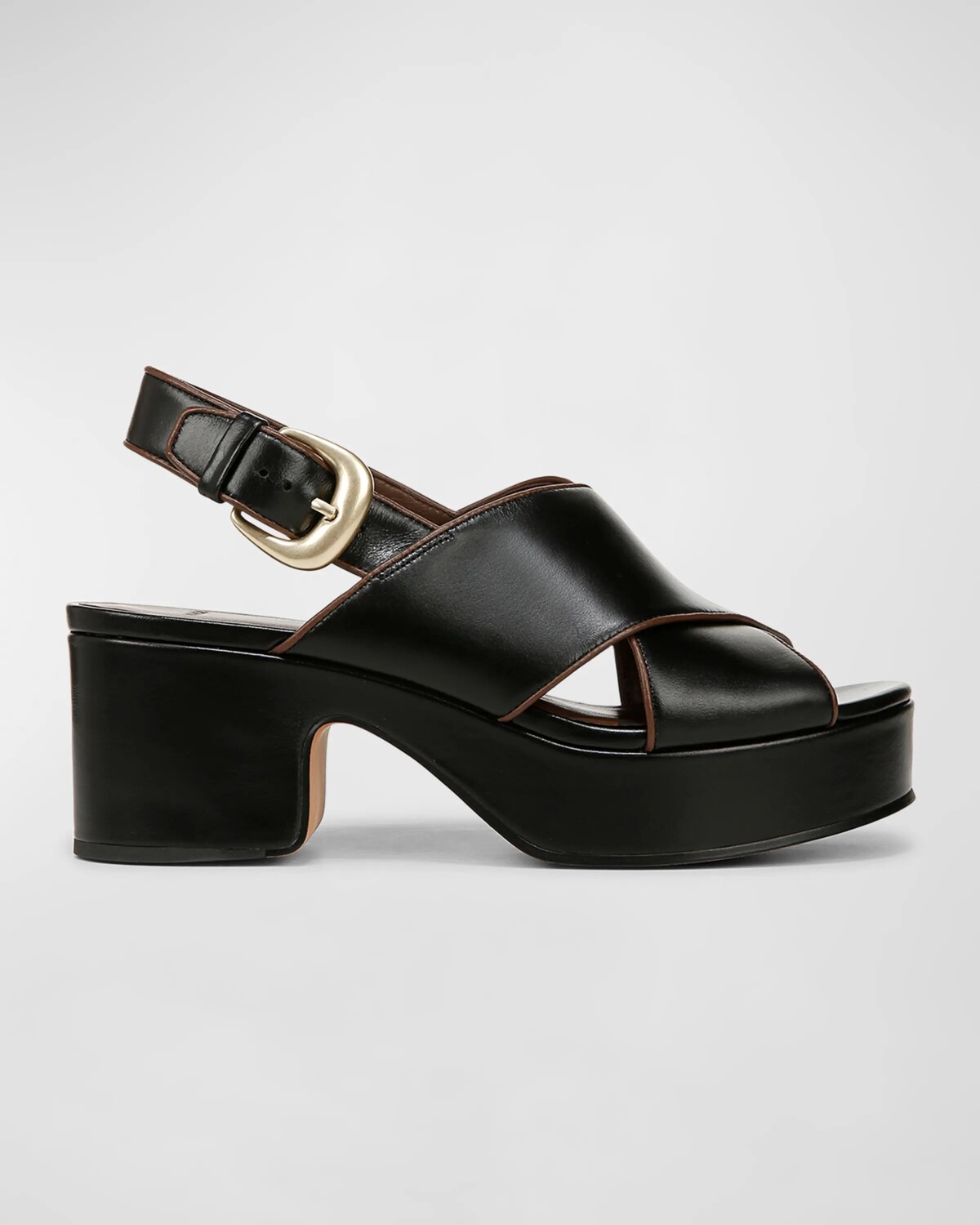 

Сандалии Marlene с ремешком на пятке из телячьей кожи Vince, цвет Black Leather