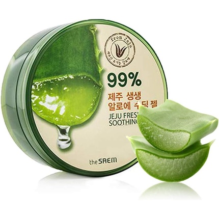the saem jeju fresh aloe cream увалажняющий освежающий крем 89% алоэ вера 50 мл Органический гель алоэ вера Jeju Fresh Aloe успокаивающий гель 300 мл, The Saem
