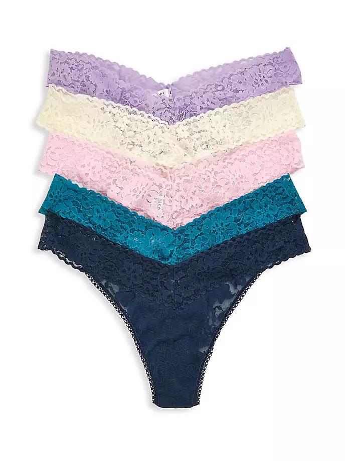

Оригинальные кружевные стринги на каждый день (5 шт.) Hanky Panky, мультиколор