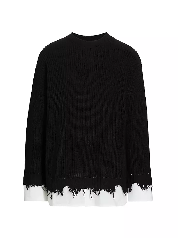 

Свитер из смешанной шерсти Mm6 Maison Margiela, черный
