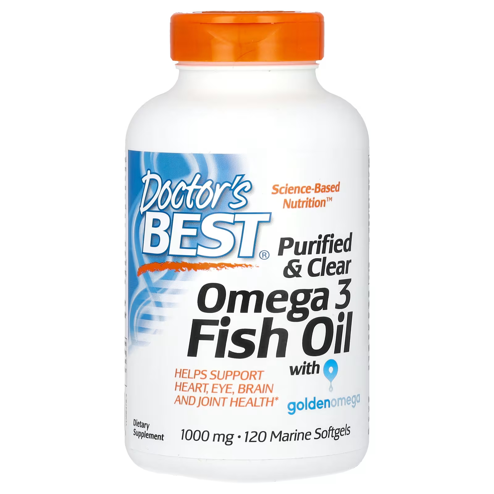 Очищенный рыбий жир с Омега-3 Doctor's Best Goldenomega 2000 мг, 120 капсул (1000 мг на капсулу) рыбий жир с омега 3 doctor s best 1000 мг 120 капсул