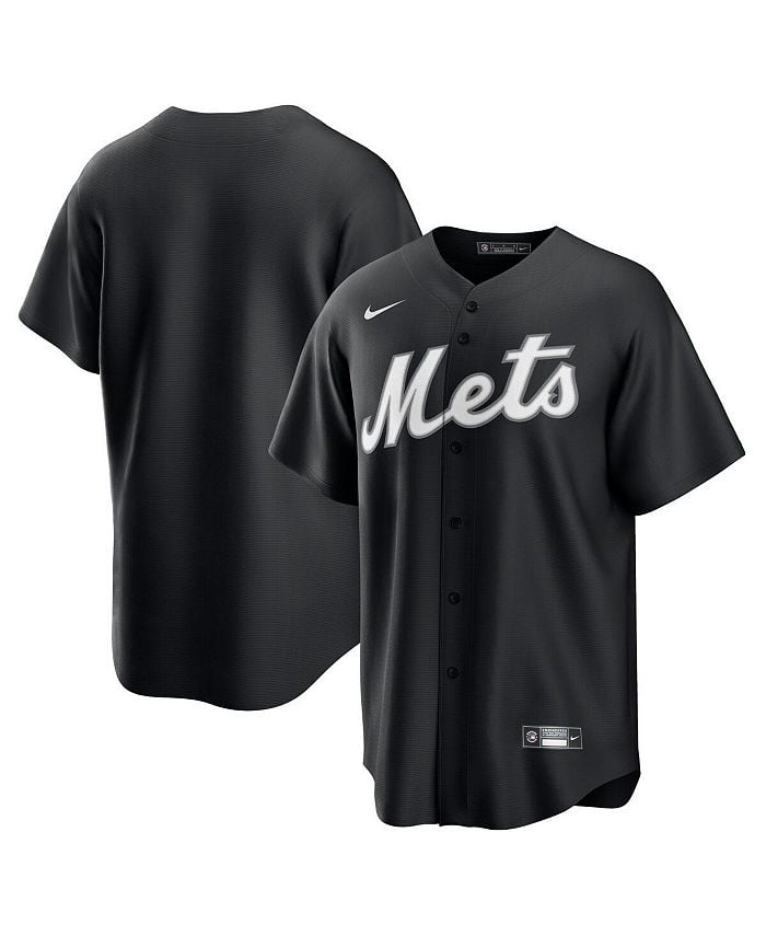 

Мужская черная, белая официальная копия Джерси New York Mets Nike, черный