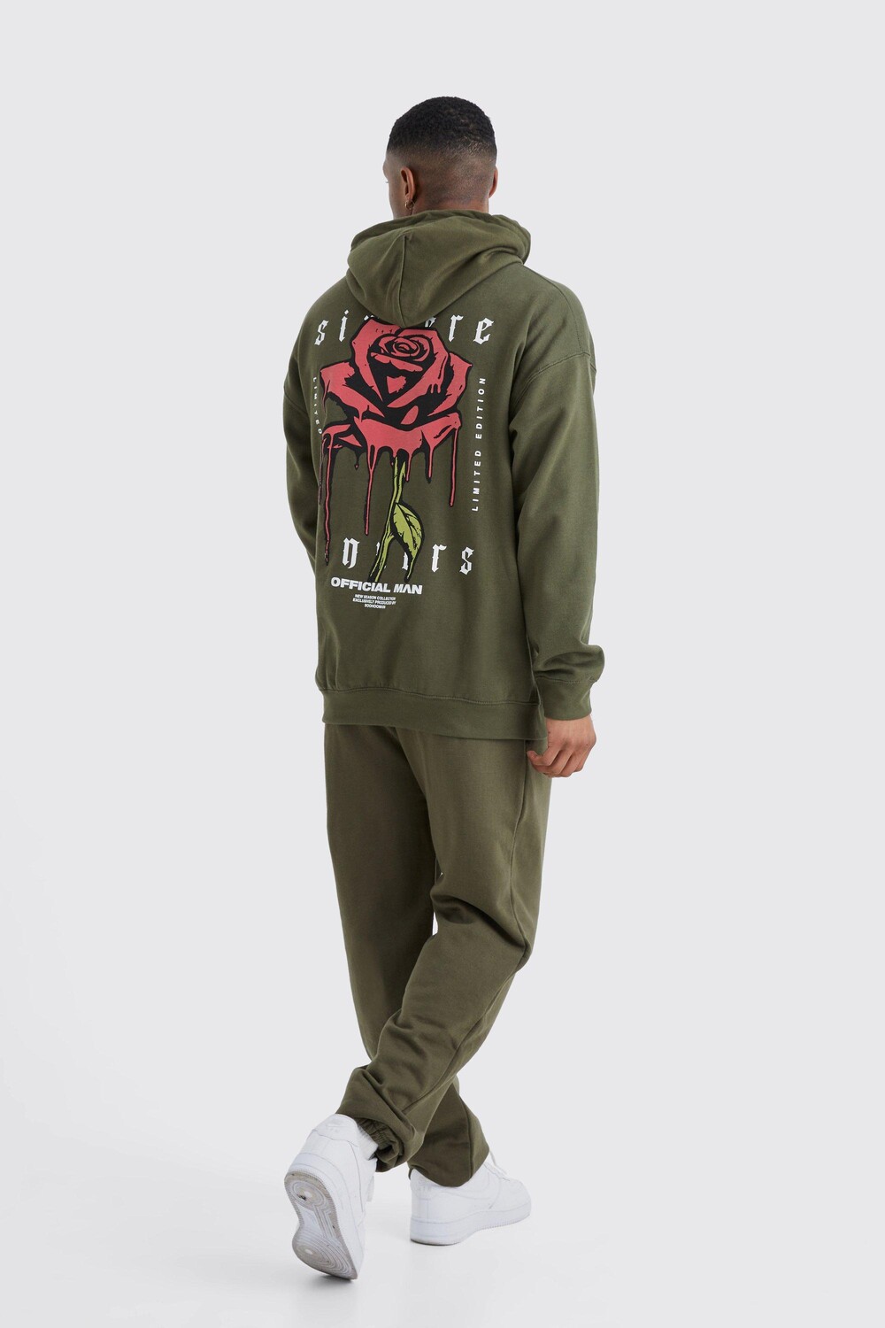 

Спортивный костюм с капюшоном rose drip Boohoo, хаки