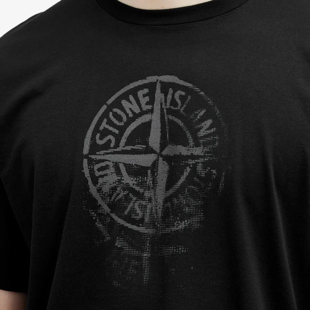 Stone Island Светоотражающая футболка с принтом, черный