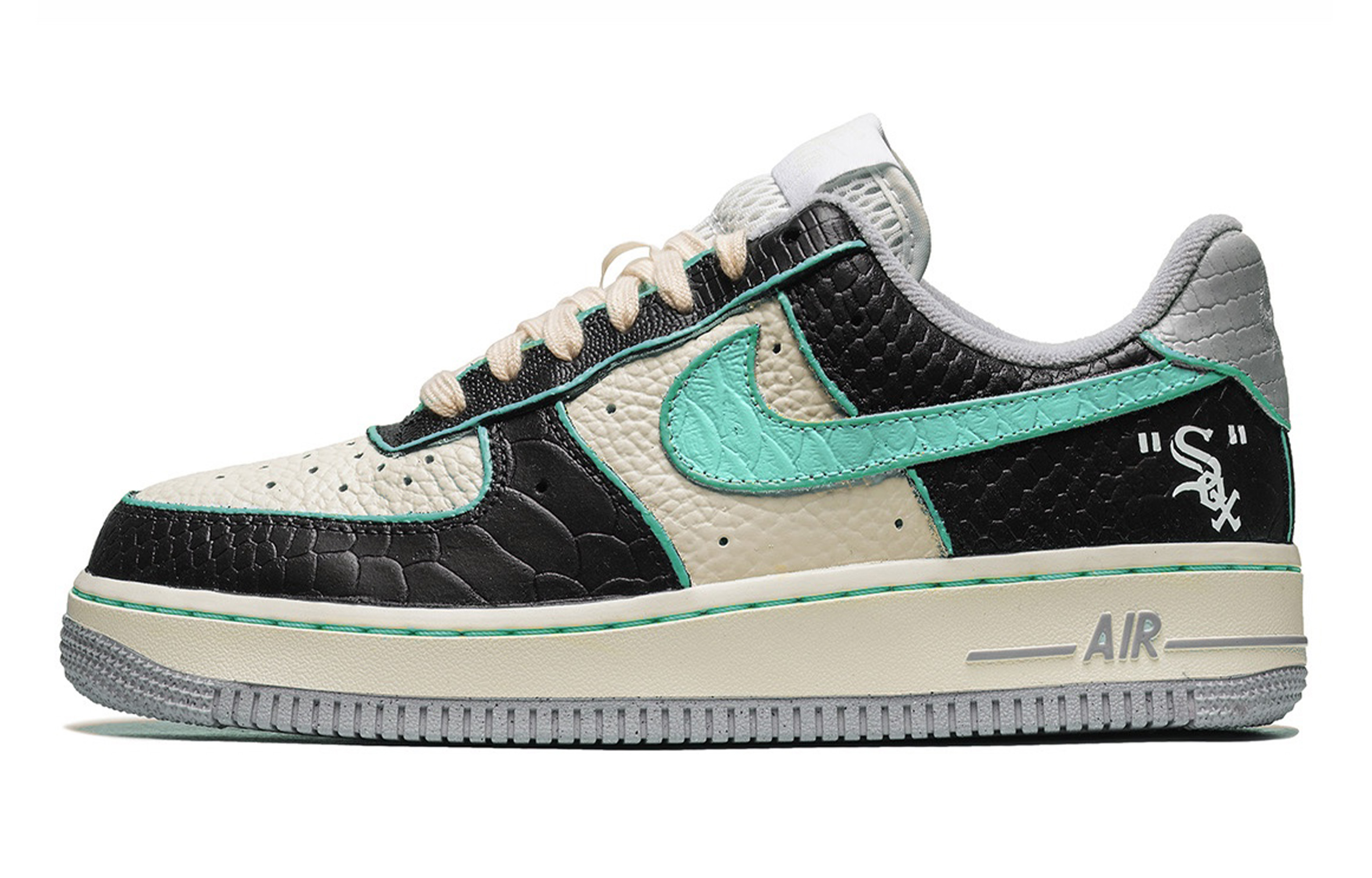 

Кроссовки Nike Air Force 1 Skateboarding Shoes Women's Low-top White/green, черный